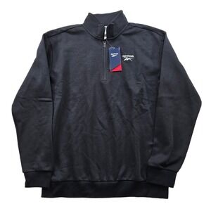 Reebok Identity SL Fleece 1/4 Zip Sweatshirt Mens Large Black 100202886 $55 NEW